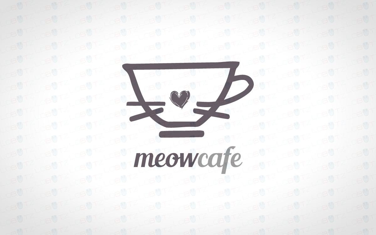  Cat  Cafe  Logo  Cute Creative Cat  Cafe  For Sale Lobotz