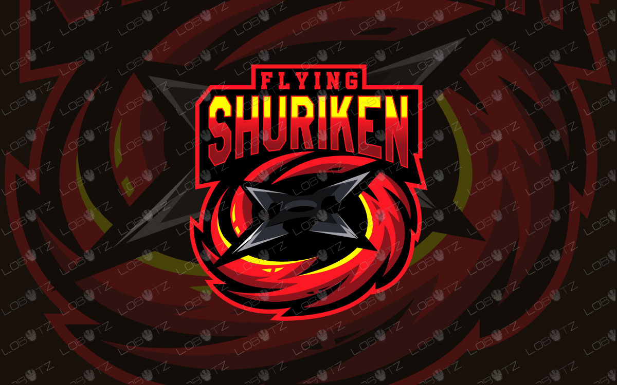 O ataque do gato ninja com o logotipo de design da mascote shuriken esport