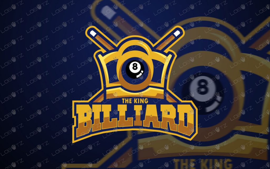 King Billiard Logo For Sale Pool Mascot logo Lobotz LTD