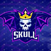 Premade Skull Mascot Logo For Sale Skull King Mascot Logo