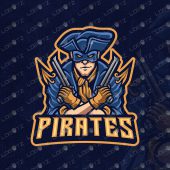 Gaming Logo | Premade Pirate Mascot Logo For Sale