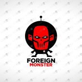 Monster Alien Logo For Sale | Premade Astronaut Logo