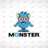 Cute Monster Logo For Sale | Premade Monster Logo