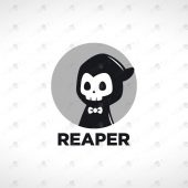 Cute Reaper Logo For Sale | Premade Modern Reaper Logo