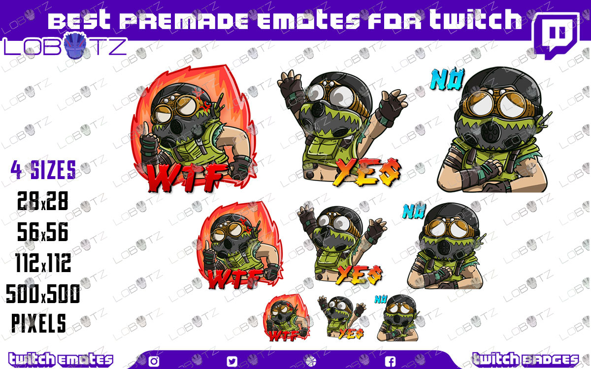 Apex Legends Twitch Emotes Pack Octane Apex Legends Twitch Emotes Twitch Emotes For Streamer Discord Emotes Discord Emotes Pack Lobotz