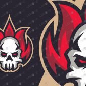 Fire Skull Mascot Logo | Premade Skull ESports Logo