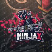 Gangster Ninja Logo | Ninja ESports Logo | Premade Ninja Mascot Logo For Sale