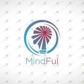 Creative Light Bulb Human Face Logo For Sale