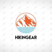 Creative Mountain & Waves Logo | Adventure Mountain Logo For Sale