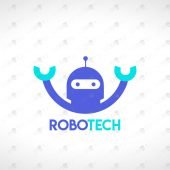 Modern Robot Logo For Sale With Free Customisations