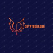 Premade Crypto Currency Dragon Wings Logo For Sale
